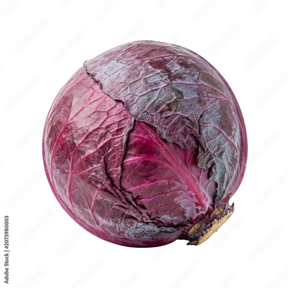 Fototapeta premium Fresh Red Cabbage Isolated on White Background.