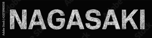 Foto Sketch Nagasaki text design element