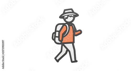 Obraz na płótnie Person walking with backpack on.