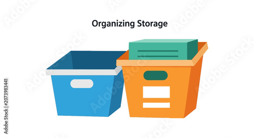 Foto Plastic Storage Containers for Organization.