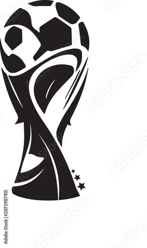 Abstract Winner Trophy Cup Silhouette Vector Icon