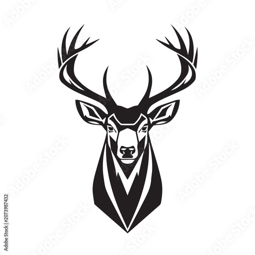 Geometric Deer Head Polygon Wildlife Vector Logo