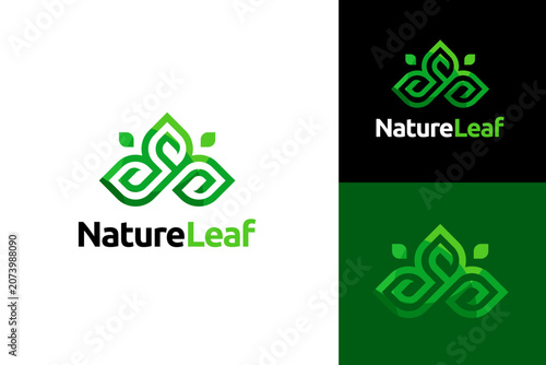 Nature logo design concept. Natural fresh leaf ecology logo design template