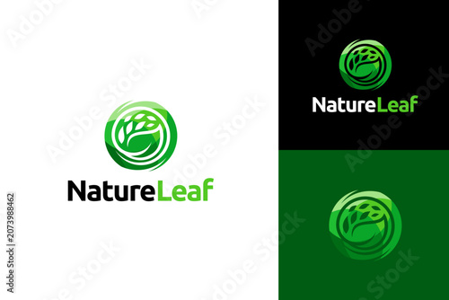 Nature logo design concept. Natural fresh leaf ecology logo design template