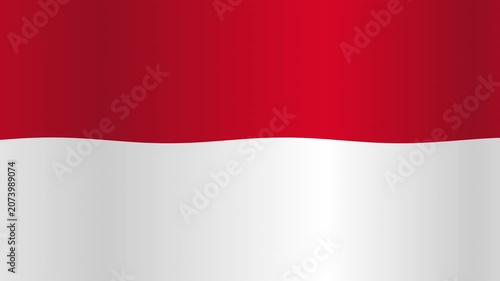 Animated Waving Indonesia Flag Background Loop with Red White National Banner Motion Graphic