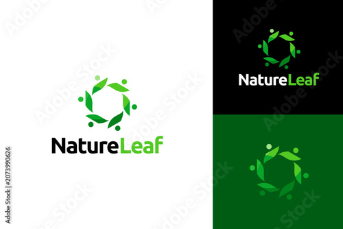 Nature logo design concept. Natural fresh leaf ecology logo design template