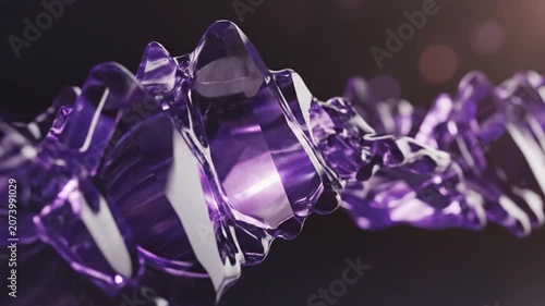Abstract purple liquid sculpture flows elegantly across a dark background to create a dynamic visual movement.