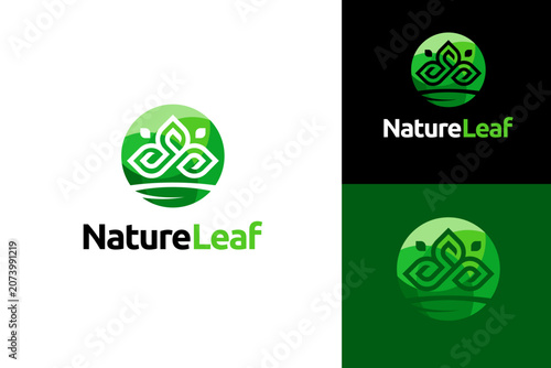 Nature logo design concept. Natural fresh leaf ecology logo design template