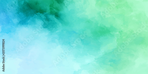 Fotografie Abstract blue watercolor texture background with vintage paper grunge sky clouds