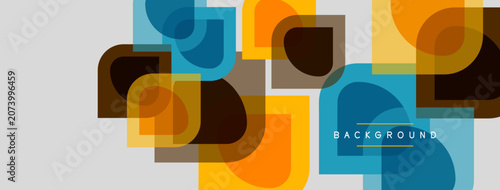 Fotografía Abstract geometric shapes overlap, creating vibrant color blocks