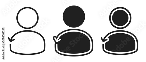 Person Sync Line Icon. Profile Update Symbol. Vector Illustration