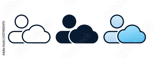 Cloud Account Icon. User Data Backup Symbol. Vector Illustration