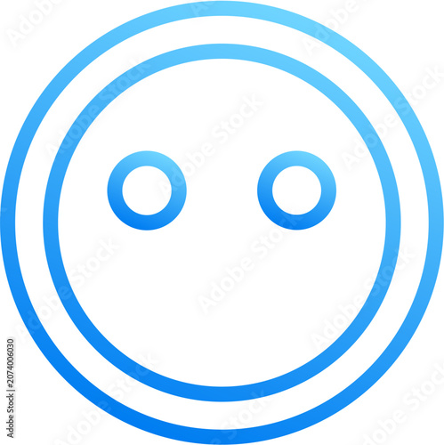 Photos Meh blank neutral icon with blue gradient stroke outline for meh blank neutral f