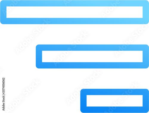 Фотография Menu alt right icon with blue gradient stroke outline for menu alt right hamburg