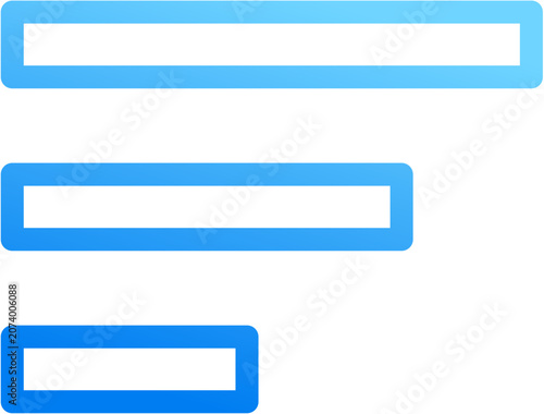 Fotografie Menu alt left icon with blue gradient stroke outline for menu alt left hamburger