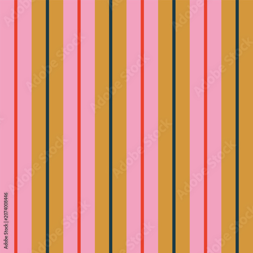 Vertical multi-width stripe seamless repeated pattern with a four-line alternating band arrangement. Modern Elegant Surface Pattern Design with a classic awning and ribbon stripe character