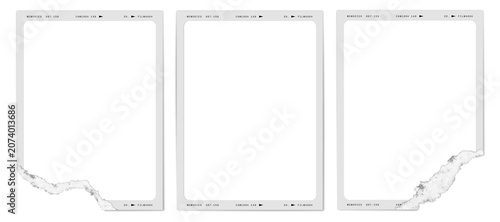 Transparent Torn White Film Frame