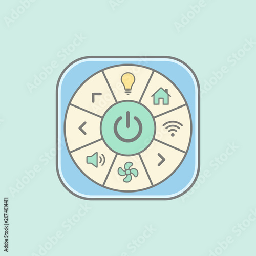 Digital smart home control interface with various function icons