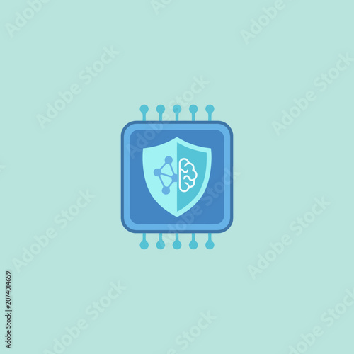 A digital shield icon representing secure artificial intelligence