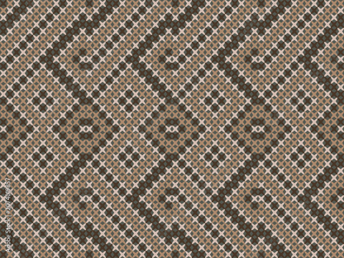 Seamless knit pattern with repeating diamond and geometric motifs in warm beige and dark brown. Ideal for sweaters, scarves, blankets, upholstery, fabric prints, and home décor.