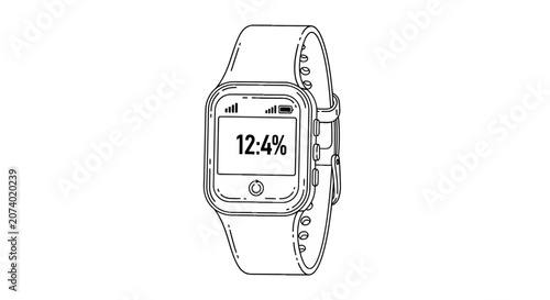 Smartwatch with digital display screen.