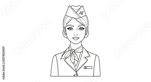 Smiling Female Flight Attendant Portrait.