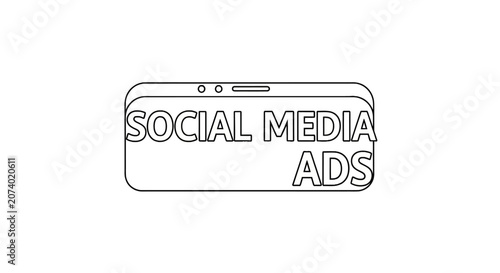 Social media ads on smartphone screen.