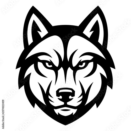 Black and white wolf head logo 3.