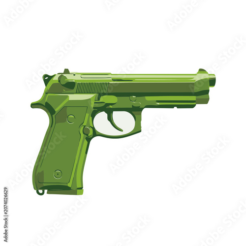 Green handgun vector illustration