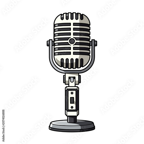 Retro microphone vector illustration