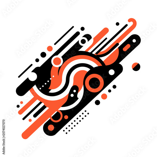 Abstract Minimalist Swirl Vector Design