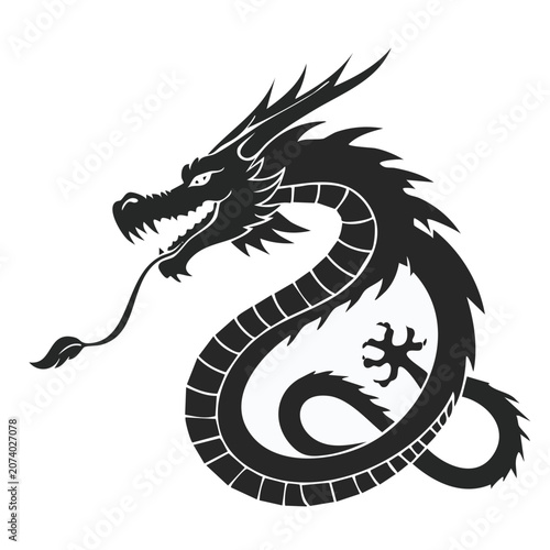 Black Dragon Silhouette Vector