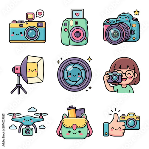 Cameras and photography equipment tools.