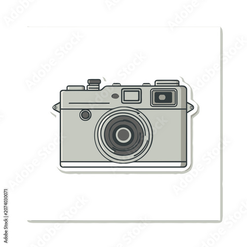 Vintage Camera Flat Vector Illustration