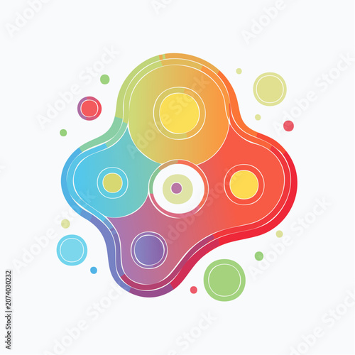 Abstract Colorful Organic Shapes with Circles and Gradients