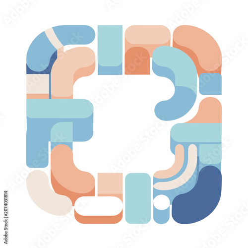 Abstract Geometric Puzzle Vector Illustration
