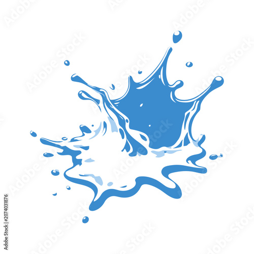 Blue water splash vector illustration