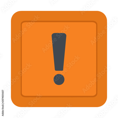 Orange exclamation mark icon on transparent background