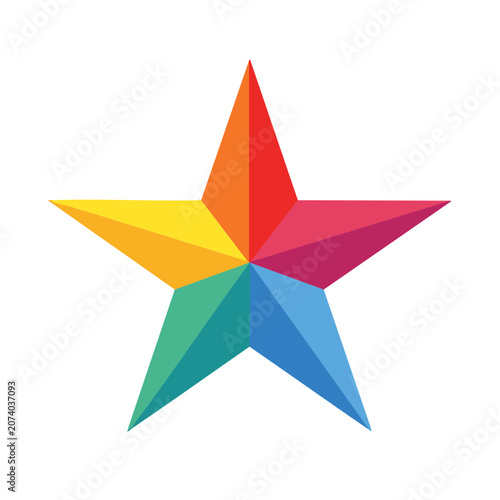Rainbow colored star vector icon