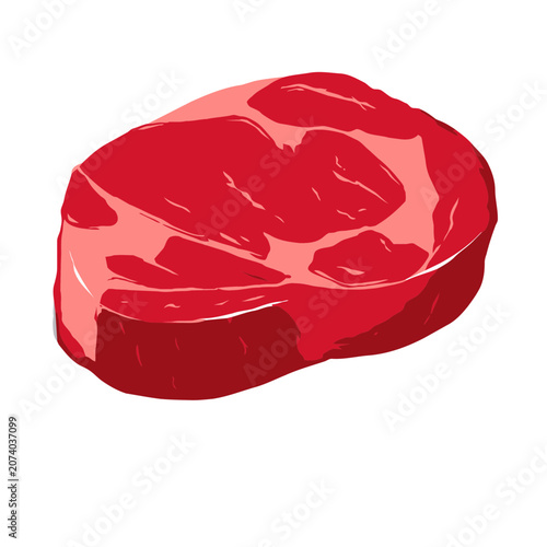 Raw Beef Steak Vector Illustration
