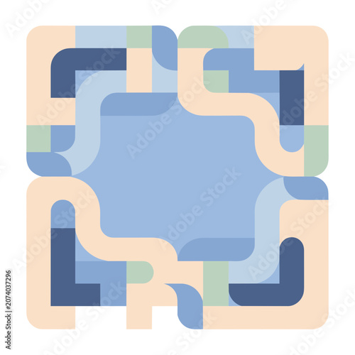 Abstract Interlocking Puzzle Vector Design
