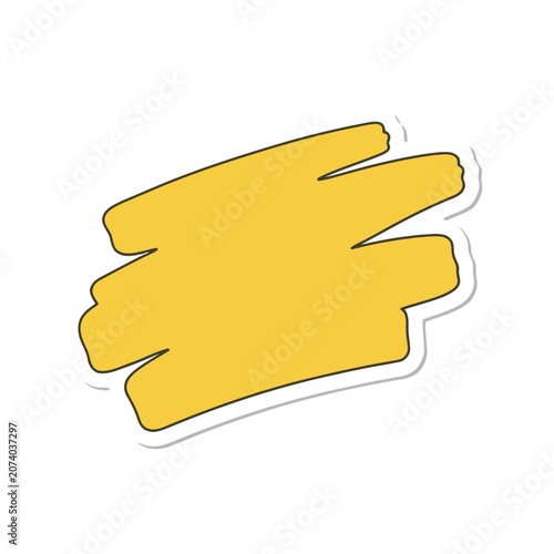Yellow paint brush stroke vector illustration