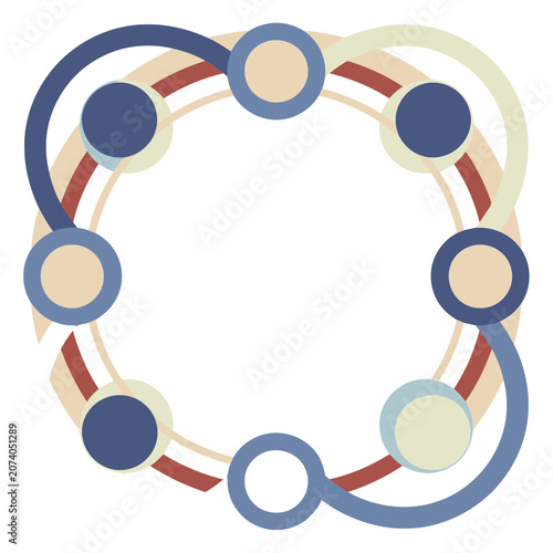 Interlocking Circular Chain Vector Design