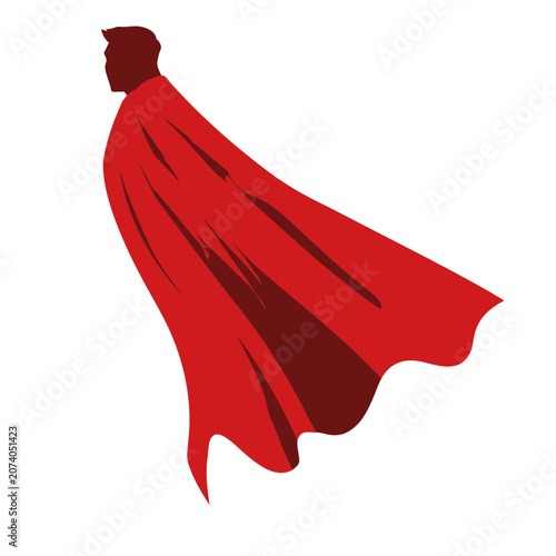 Red superhero cape vector illustration