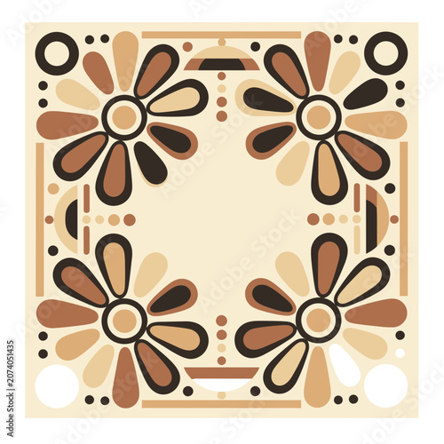 Symmetrical Floral Border Frame Vector