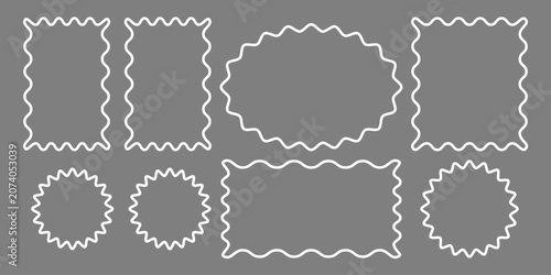 Fotografi vector set of ornamental borders frames zigzag.