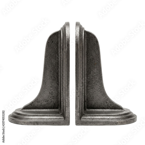 Foto Pair Of Vintage Cast Iron Bookends Isolated On Transparent Background
