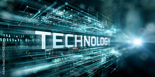 Futuristic technology digital text concept