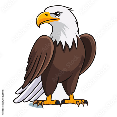 Cartoon Bald Eagle Vector Illustration