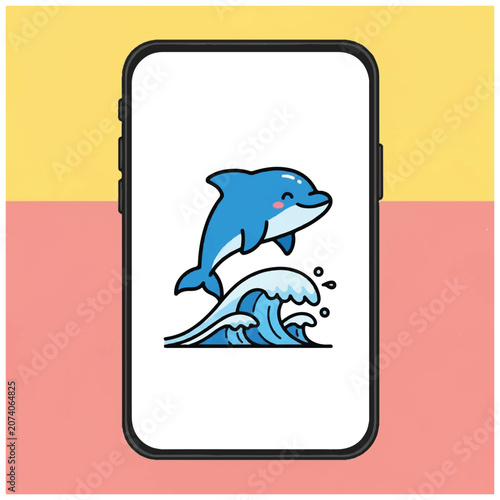 Dolphin jumping out of water screen.